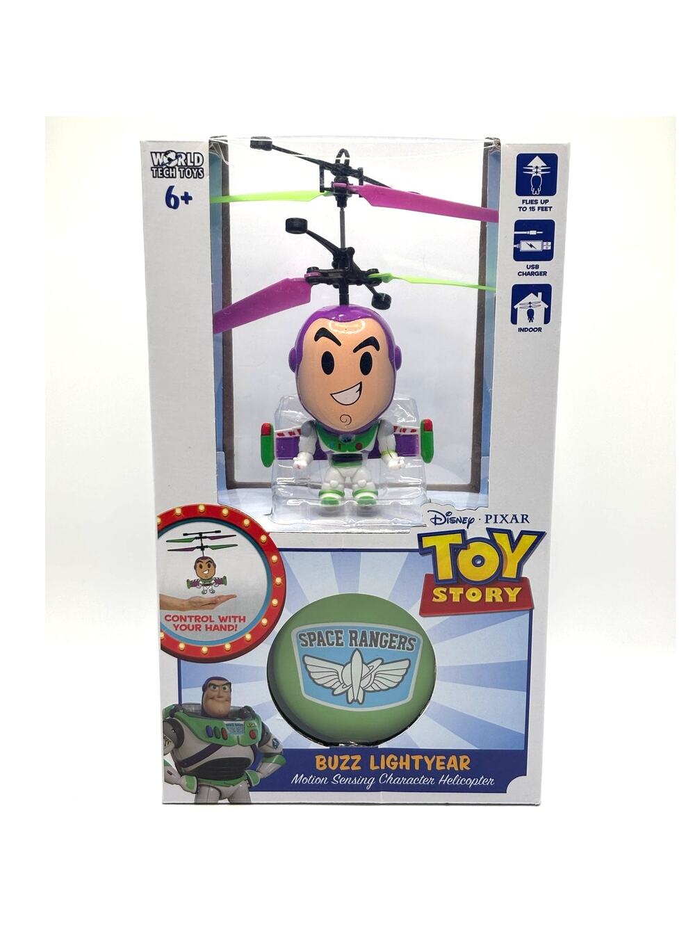 Disney Toy Story Buzz Lightyear Motion Sensing Character Helicopter - New